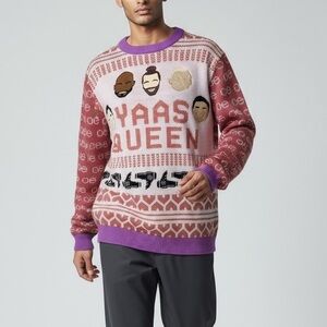 Netflix Queer Eye Yaas Queen Ugly Holiday Sweater in Red Size Medium
